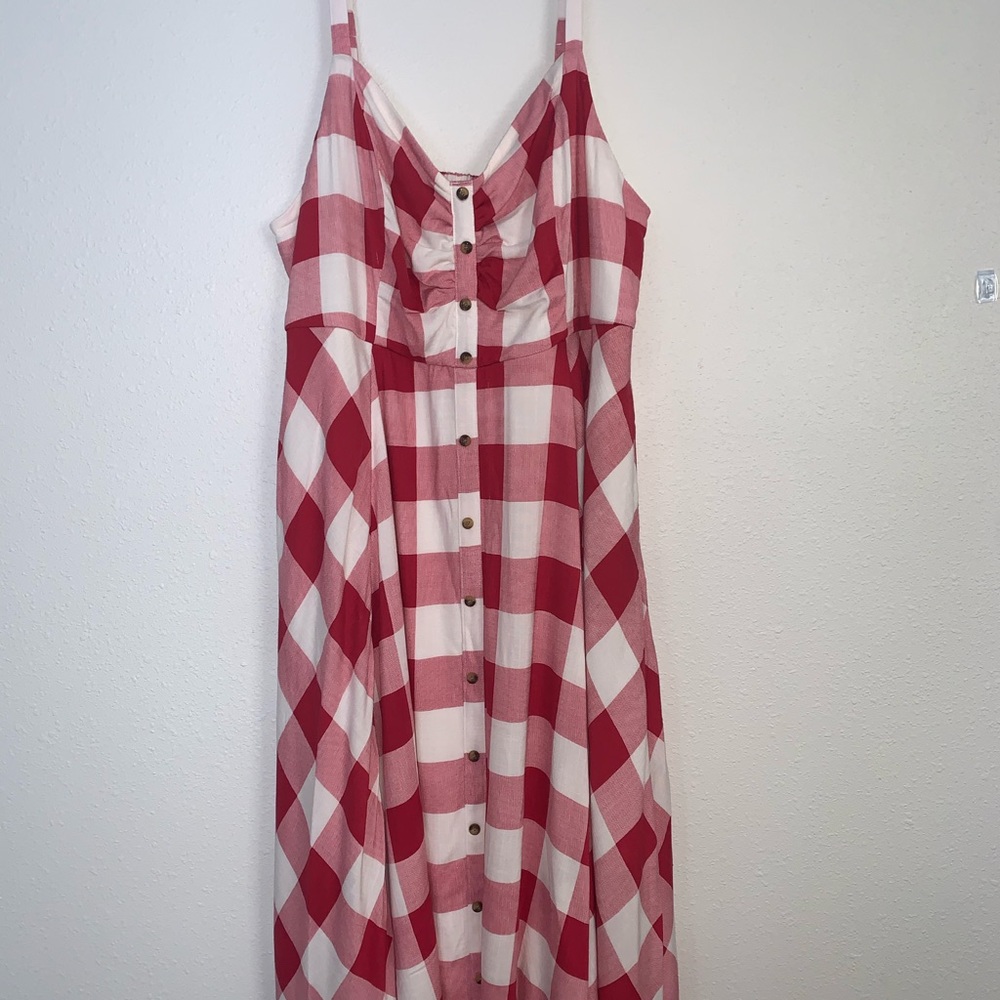 Torrid Gingham Button Midi Dress